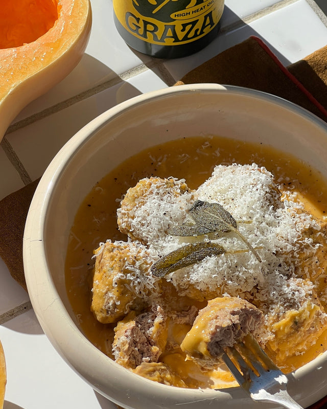 Turkey Fennel Meatballs with Butternut Squash Sage Sauce