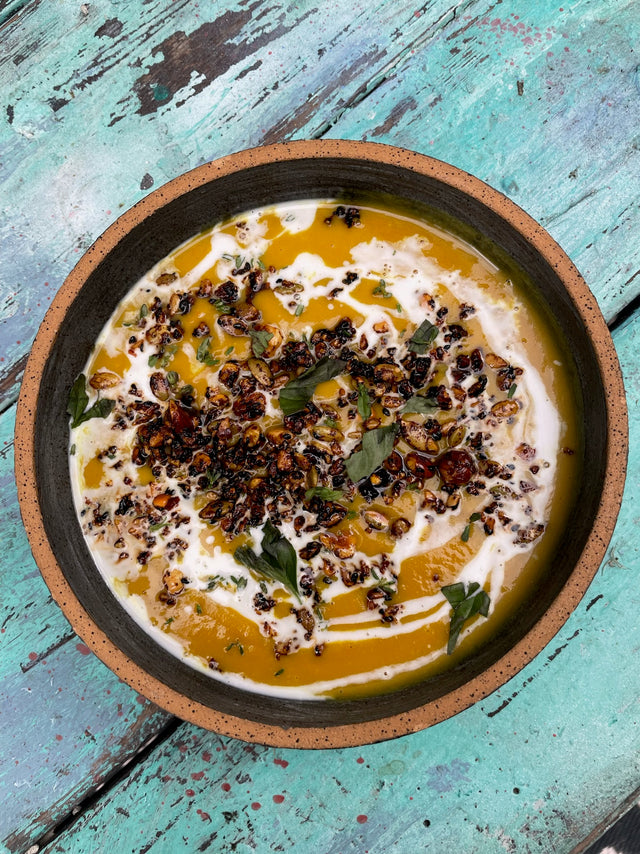 Turmeric Butternut Squash Soup with Savory Granola