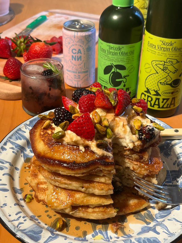 Cracking Cans: Grapefruit Rosemary Buttermilk Pancakes