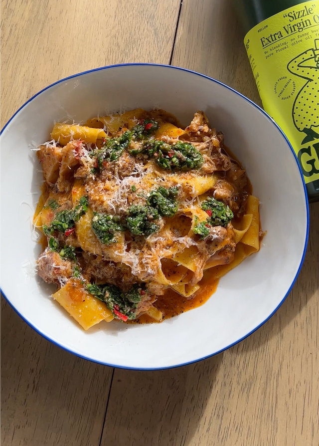 Pork Marsala Ragu with Fresh Pappardelle