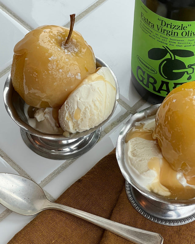 Mulled Spice Apples with Olive Oil Sea-Salt Caramel