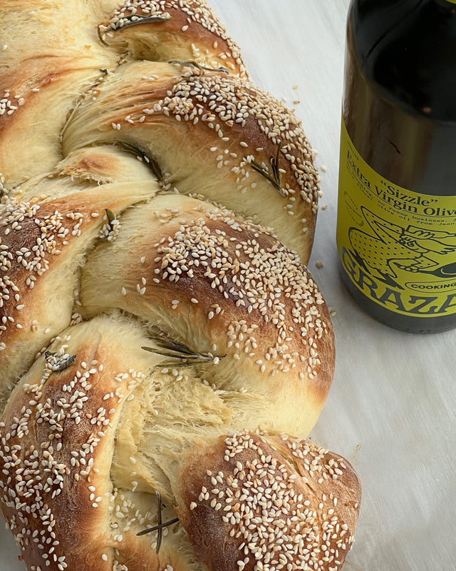 Extra Fluffy Sesame Rosemary Challah