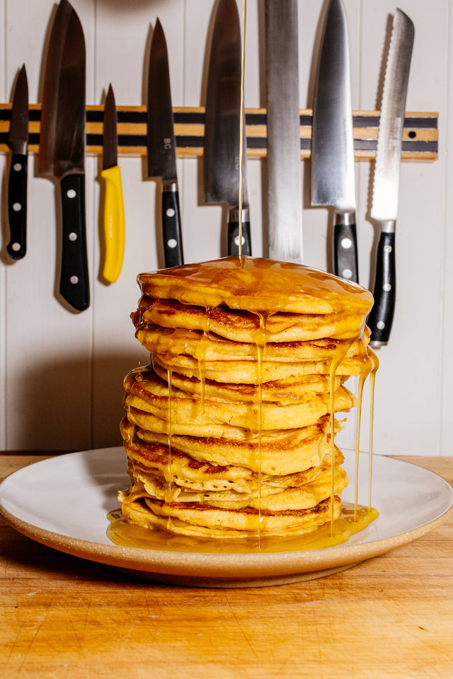 Bill Clark's Olive Oil Cornbread Pancakes Recipe