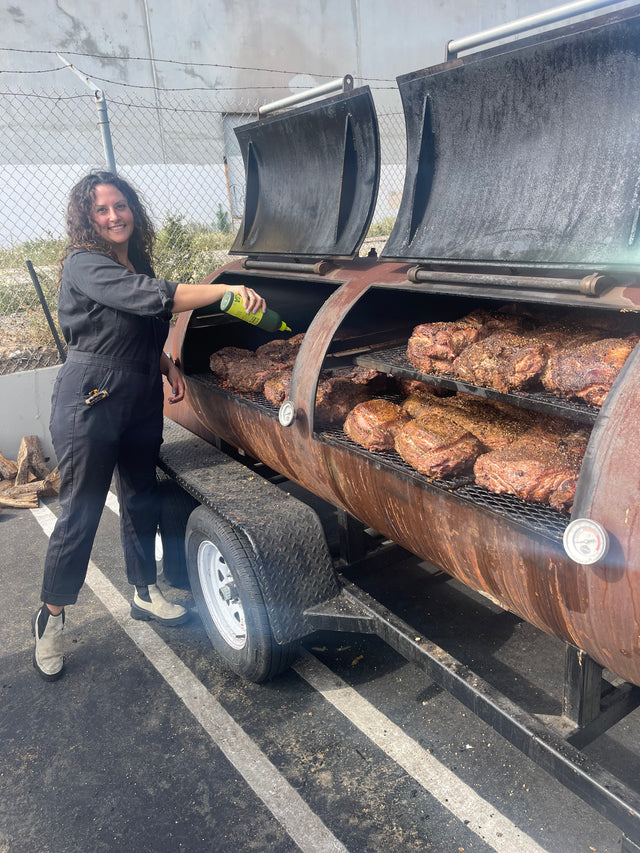 Rebecca King with her smoker